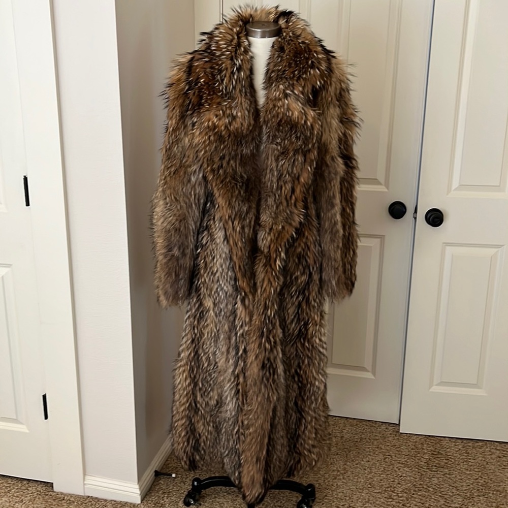 Beautiful full length coyote fur coat